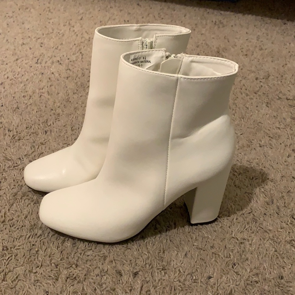 White ankle boots